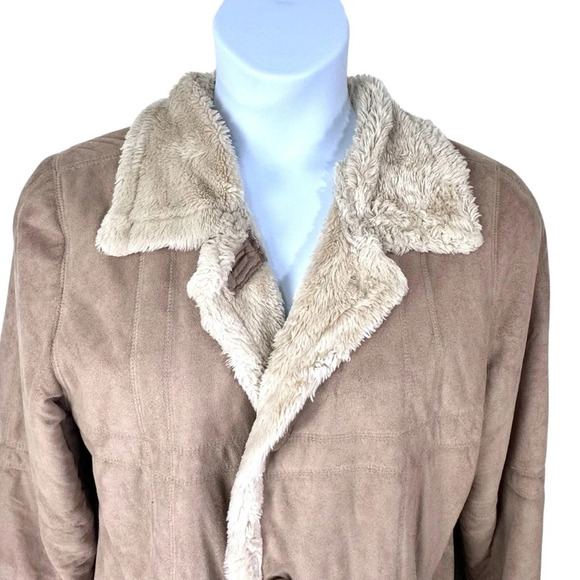 Big Chill Women’s Size M Ivory Faux Suede Shearling - Picture 5 of 9